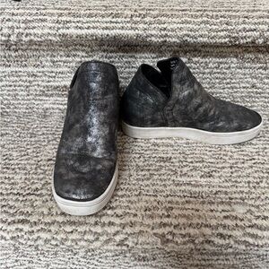 Boutique by Corkys Jersey Metallic Silver Black High Top Casual Sneakers